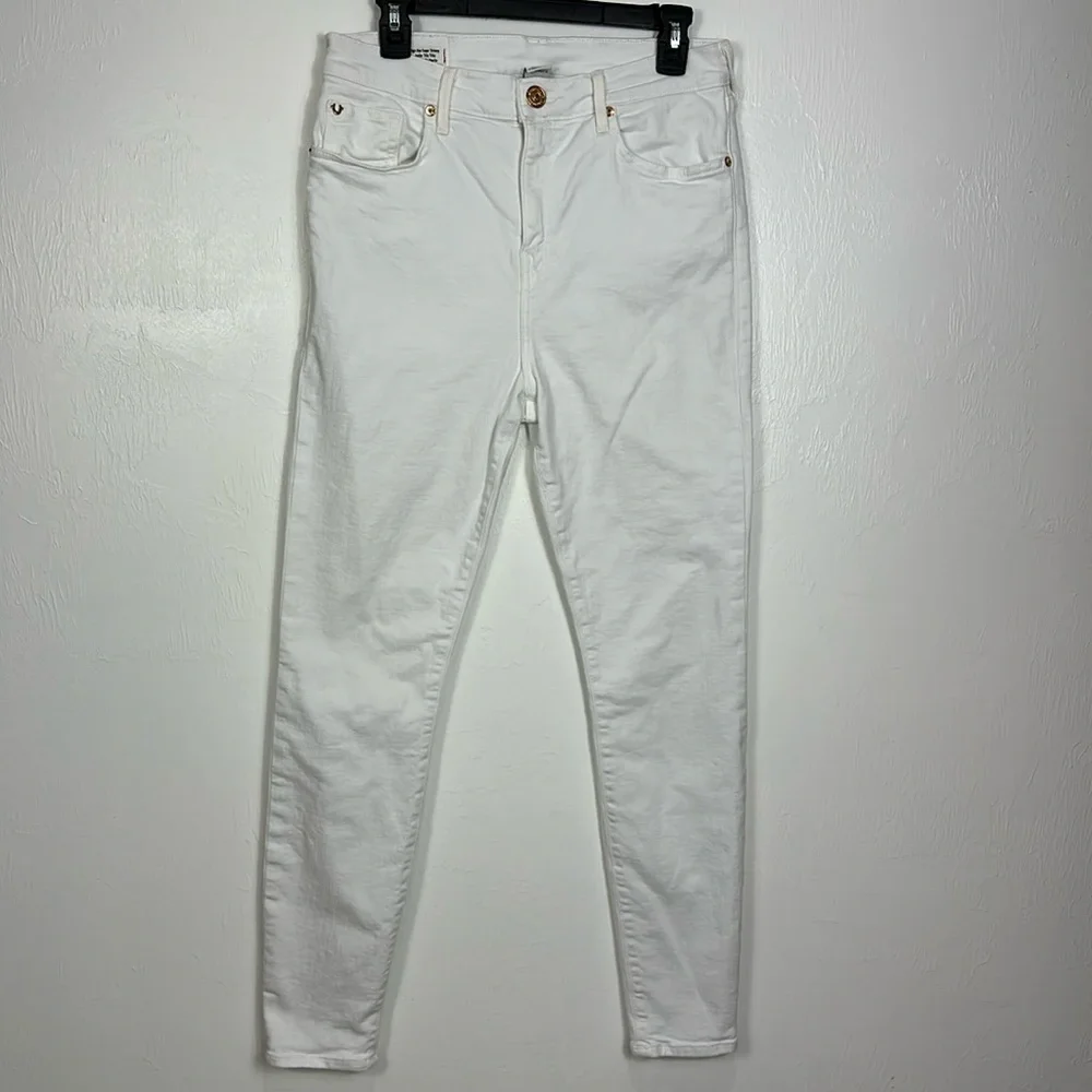 True Religion Halle High Rise Super Skinny White Jeans Size 32 - Picture 2 of 9